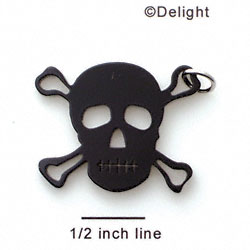 A1116 tlf - Large Black Skull - Acrylic Pendant