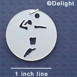 A1126 tlf - Large Pearl Volleyball Player - Acrylic Pendant