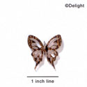 A1007 tlf - Medium Cut Out Butterfly - Brown/Gold - Acrylic Pendant