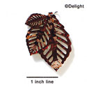 A1013 tlf - Large Triple Leaf - Pearly Brown - Acrylic Pendant