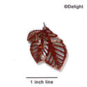 A1017 tlf - Medium Triple Leaf - Pearly Brown - Acrylic Charm