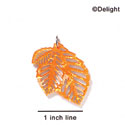 A1018 tlf - Medium Triple Leaf - Pearly Orange - Acrylic Charm