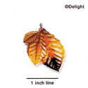 A1019 tlf - Medium Triple Leaf - Orange Opalescent Tortoise - Acrylic Charm