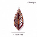 A1025 tlf - Large Leaf - Pearly Brown - Acrylic Pendant