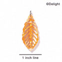 A1026 tlf - Large Leaf - Pearly Orange - Acrylic Pendant