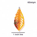 A1027 tlf - Large Leaf - Orange Opalescent Tortoise - Acrylic Pendant