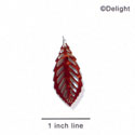 A1029 tlf - Medium Leaf - Pearly Brown - Acrylic Charm