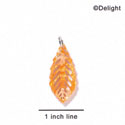 A1030 tlf - Medium Leaf - Pearly Orange - Acrylic Charm