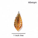 A1031 tlf - Medium Leaf - Orange Opalescent Tortoise - Acrylic Charm