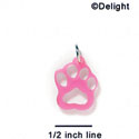 A1033 tlf - Small Paw - Hot Pink - Acrylic Charm