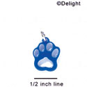 A1036 tlf - Small Paw - Blue - Acrylic Charm