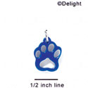 A1037 tlf - Small Paw - Navy Blue - Acrylic Charm