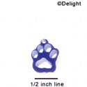 A1038 tlf - Small Paw - Purple - Acrylic Charm