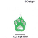 A1040 tlf - Small Paw - Green - Acrylic Charm