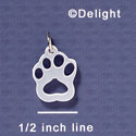 A1043 tlf - Small Paw - Pearl - Acrylic Charm