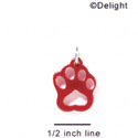 A1045 tlf - Small Paw - Maroon - Acrylic Charm