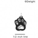 A1046 tlf - Small Paw - Black - Acrylic Charm