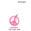 A1107 tlf - Small Hot Pink Peace Sign - Acrylic Charm