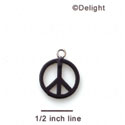 A1108 tlf - Small Black Peace Sign - Acrylic Charm