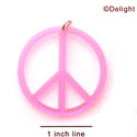 A1109 tlf - Large Hot Pink Peace Sign - Acrylic Pendant