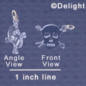 A1115 tlf - Small Clear Skull - Acrylic Charm
