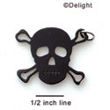 A1116 tlf - Large Black Skull - Acrylic Pendant