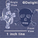A1120 tlf - Large Clear Skull - Acrylic Pendant