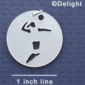 A1126 tlf - Large Pearl Volleyball Player - Acrylic Pendant