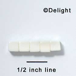 B1009 - 6 mm Resin Cube Bead - White (12 per package)
