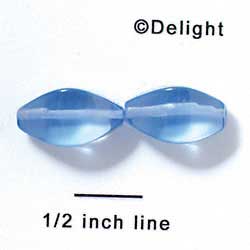 B1033 - 19 x 12 mm Resin Oblong Beads - Blue (12 per package)