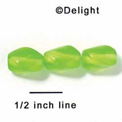 B1044 - 12 x 10 mm Resin Oblong Beads - Lime Green (12 per package)