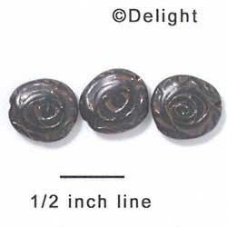 B1069 - 4.5 x 12 mm Resin Oval Beads - Dark Brown 