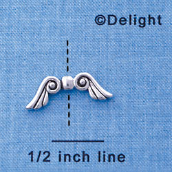 B1080 tlf - 20x7mm Wings - Silver Plated Beads