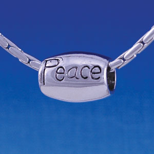 B1202 tlf - Smooth Silver Barrel Bead - 