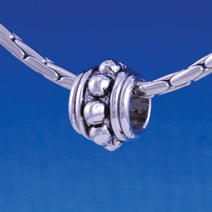 B1305 tlf - Large Bullets Spacer - Im. Rhodium Plated Large Hole Bead