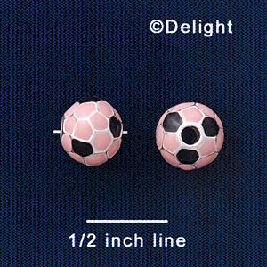 B1436 tlf - 10mm Soccer ball - Silver Plated Bead