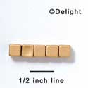 B1012 - 6 mm Resin Cube Bead - Matte Gold (12 per package)