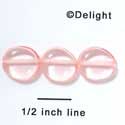 B1016 - 4.5 x 12 mm Resin Oval Beads - Light Pink (12 per package)