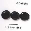 B1021 - 4.5 x 12 mm Resin Oval Beads - Black (12 per package)