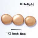 B1025 - 4.5 x 12 mm Resin Oval Beads - Matte Gold (12 per package)