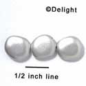 B1026 - 4.5 x 12 mm Resin Oval Beads - Matte Silver (12 per package)