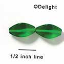 B1030 - 19 x 12 mm Resin Oblong Beads - Green (12 per package)