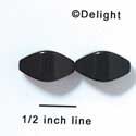 B1034 - 19 x 12 mm Resin Oblong Beads - Black (12 per package)
