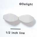 B1035 - 19 x 12 mm Resin Oblong Beads - White (12 per package)