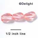B1042 - 12 x 10 mm Resin Oblong Beads - Light Pink (12 per package)