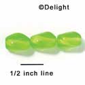 B1044 - 12 x 10 mm Resin Oblong Beads - Lime Green (12 per package)