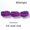 B1045 - 12 x 10 mm Resin Oblong Beads - Purple (12 per package)