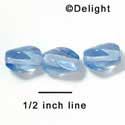B1046 - 12 x 10 mm Resin Oblong Beads - Blue (12 per package)