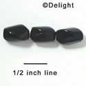 B1047 - 12 x 10 mm Resin Oblong Beads - Black (12 per package)