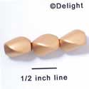 B1051 - 12 x 10 mm Resin Oblong Beads - Matte Gold (12 per package)